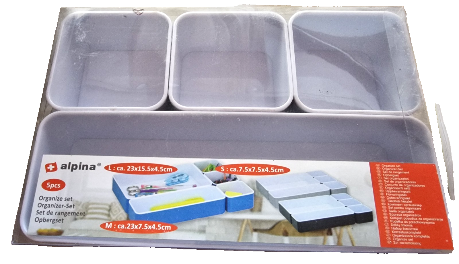 Alpina Organizer Set 5 teillig, Schreibtisch, Aufbewahrungsbox